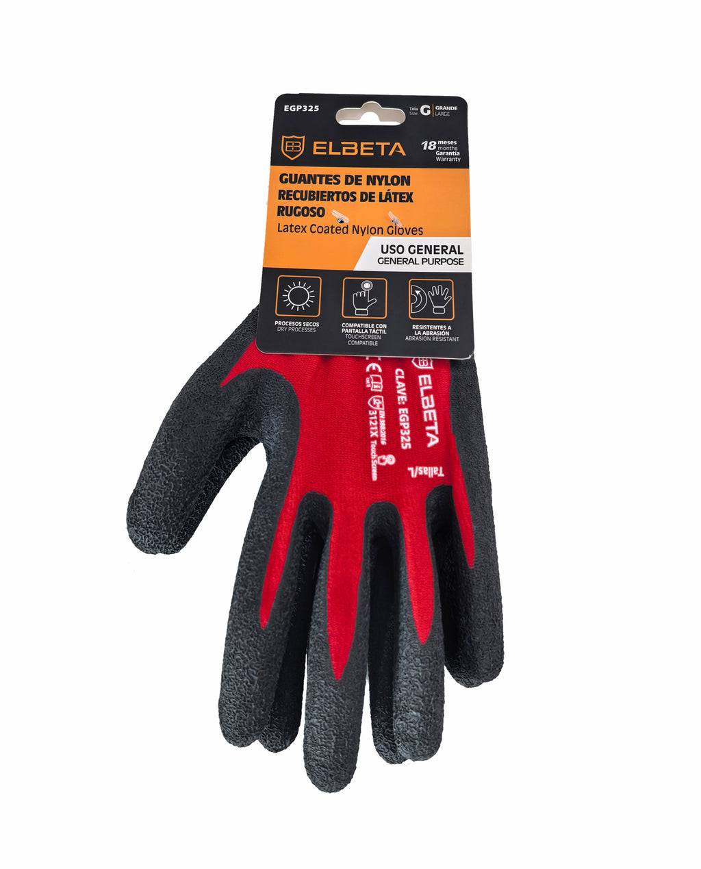 EGP325 Latex Coated Nylon Work Gloves - Lightweight Grip for Wet & General Work